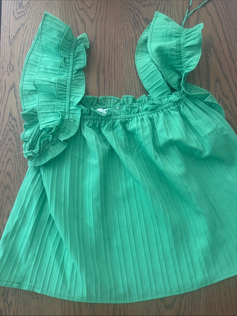 Lush Green Ruffle Strap Camisole